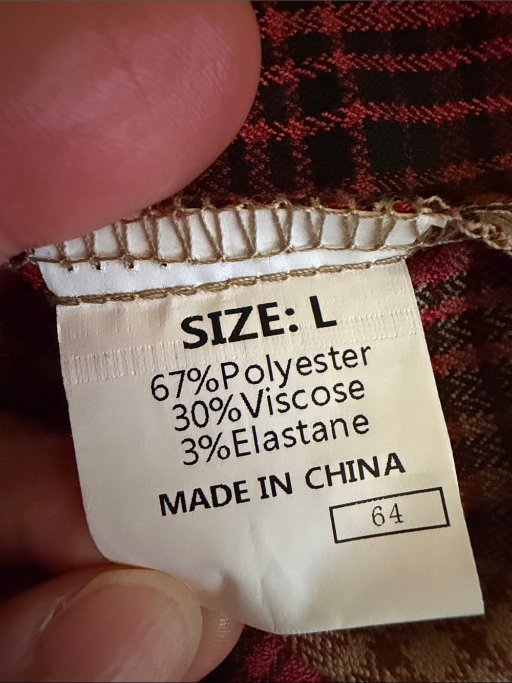 Full Zip Plaid Flannel Shirt Long Sleeve Red Brown Shacket Oversized Top Sz Larg - Picture 8 of 11
